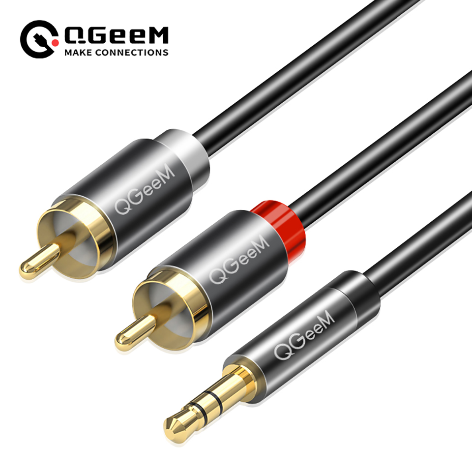 Home Cinema Ampli - QGeeM RCA kablosu 2RCA 3.5 ses