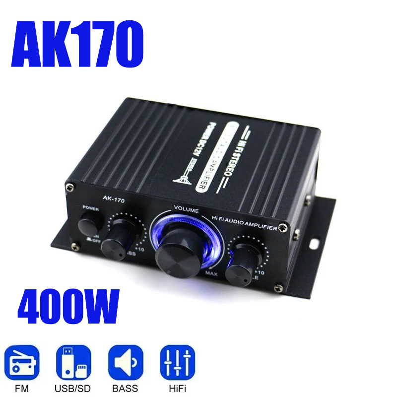 Home Cinema Ampli - AK170 Mini Dijital Güç Ses Araba