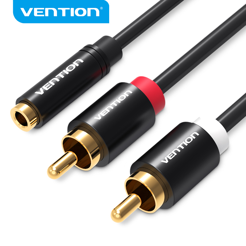 Home Cinema Ampli - Vention Jack 3.5mm Dişi 2RCA Erkek