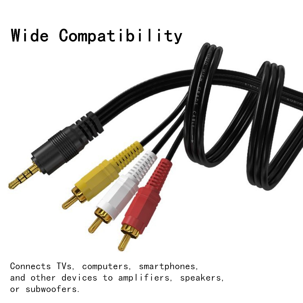 Home Cinema Ampli - 3.5mm 3 RCA Ses Video Kablosu