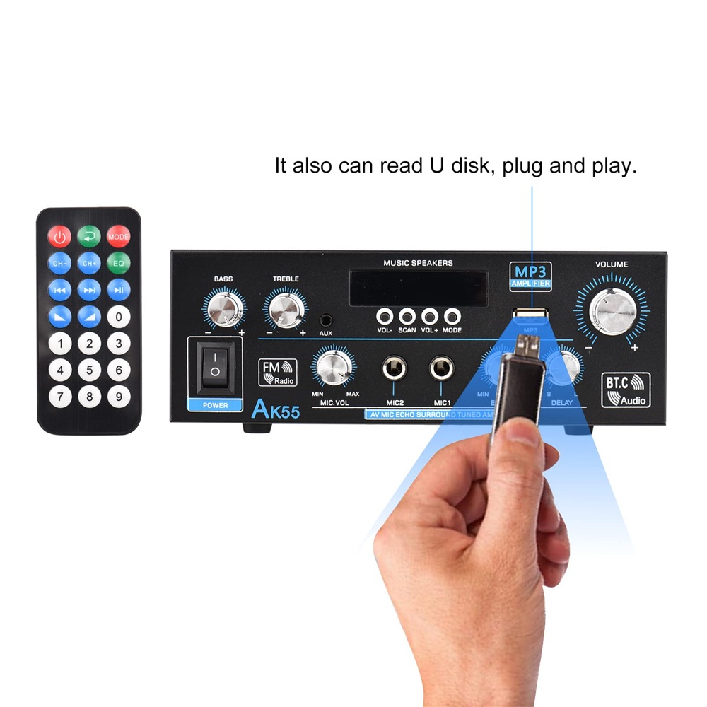 AK55 HiFi Dijital Amfi Kanal 2 - Home Cinema Bluetooth incelemesi ve fiyatı