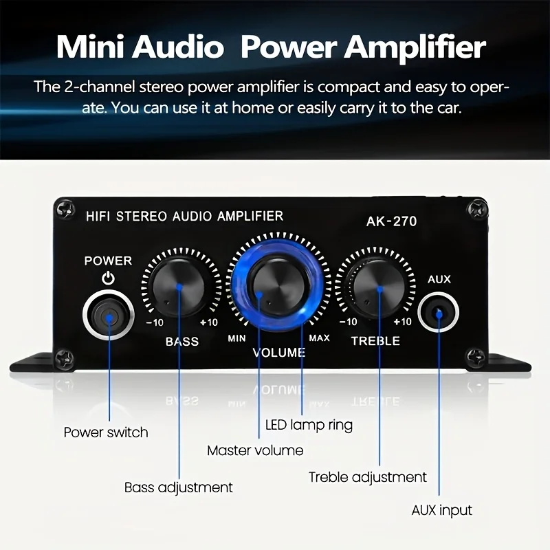 AK-270 400W Mini Güç Amplifika - Home Cinema Ampli incelemesi ve fiyatı